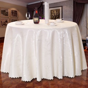 高档酒店餐厅桌布台布圆形大凤尾涤纶桌布中式饭店圆底布